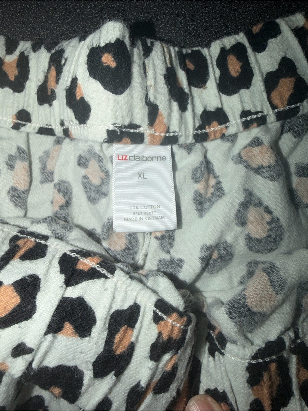 Liz Claiborne woman Leopard Print Cotton Bottoms in Cream, Black, Brown